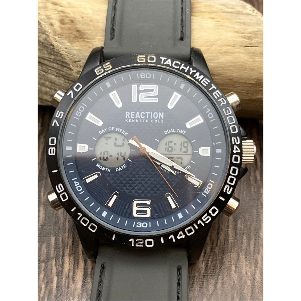 Kenneth Cole Reaction Ani/digi Watch, Alarm, Stopwatch, Glow